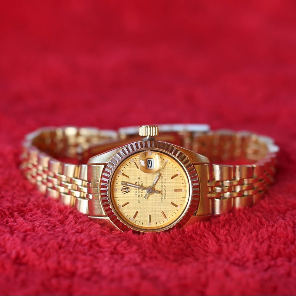 “Rolex” Gold Fluted Bezel ladies datejust Watch